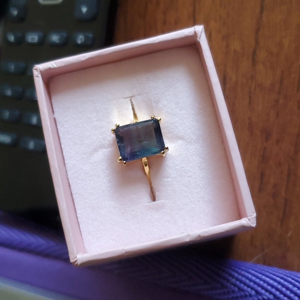 Size 6 Rose Gold Flourite Topaz Ring